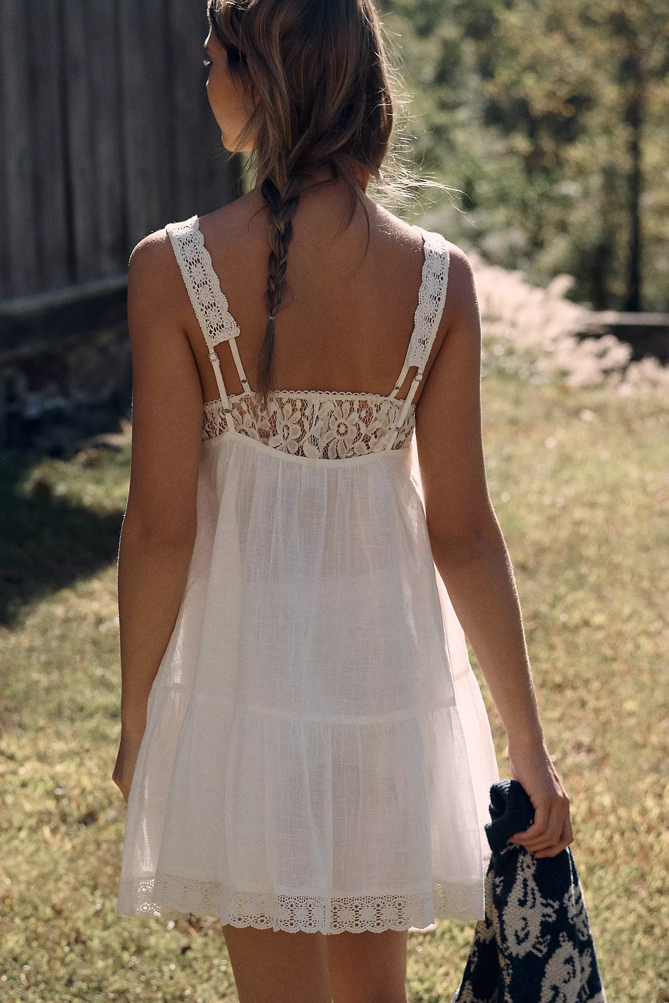 LyreBird Lacy Trim Mini Swing Dress