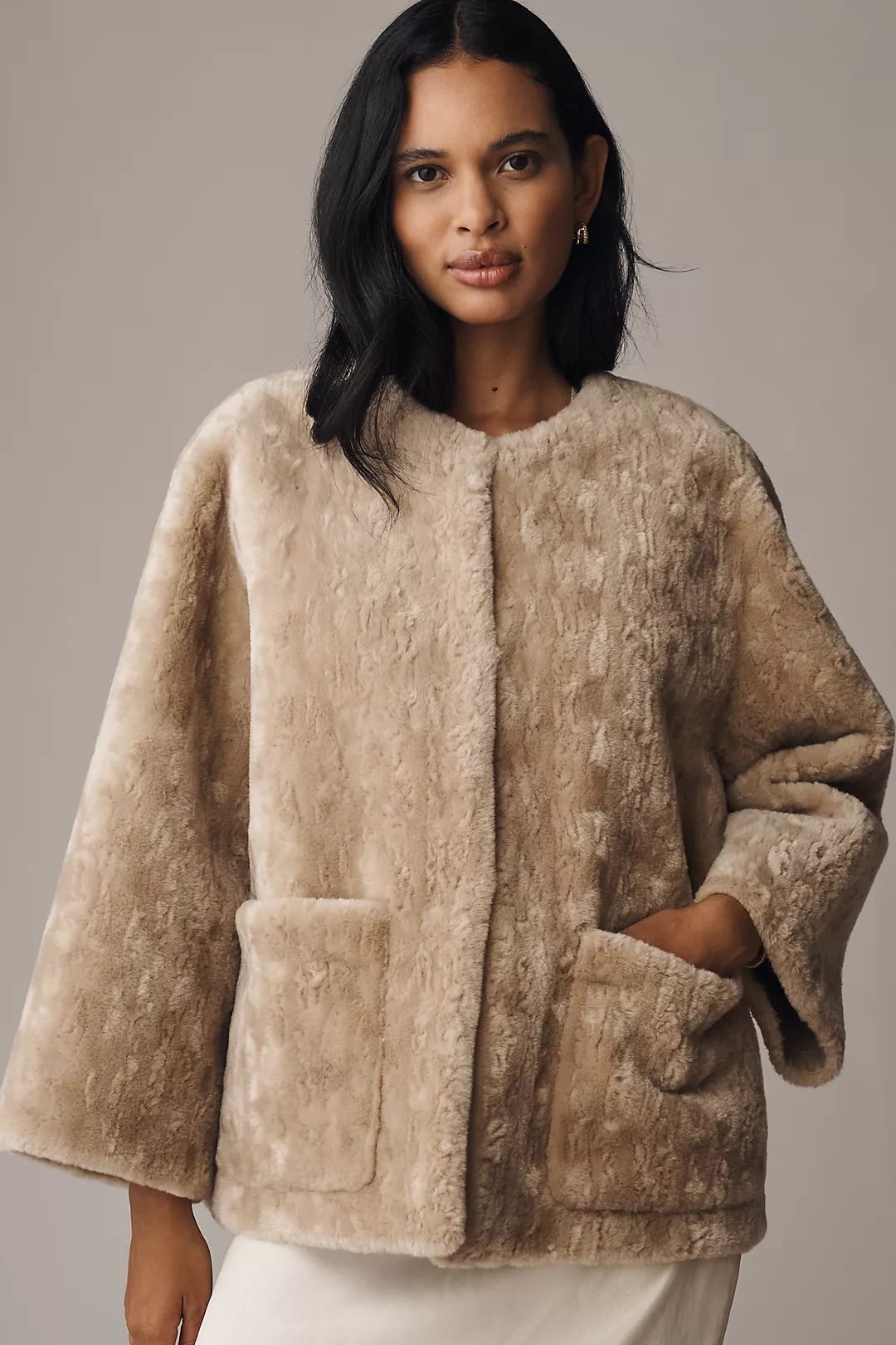 Maeve Faux-Fur Teddy Coat