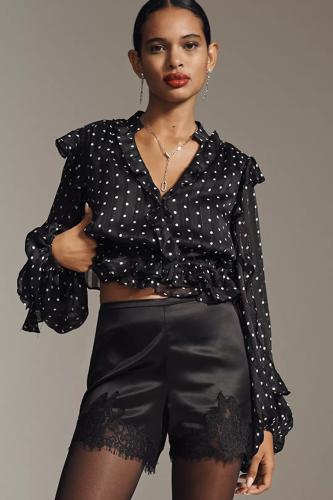 Reformation Fern Satin Shorts