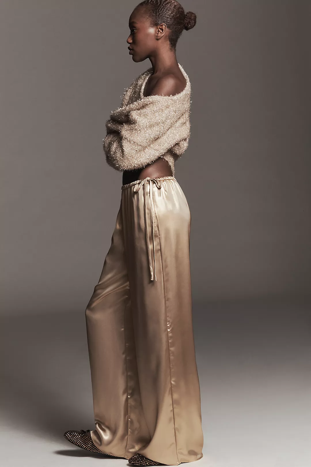 Maeve Liquid Shine Party Pull-On Pants