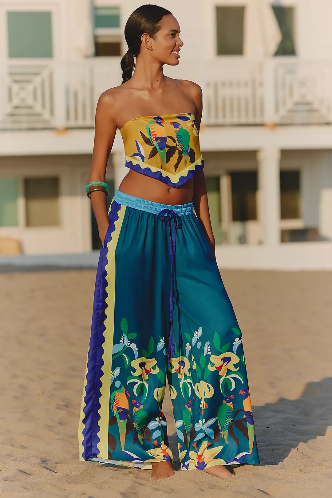 Celandine x Claire Colin Wide-Leg Drawstring Pants