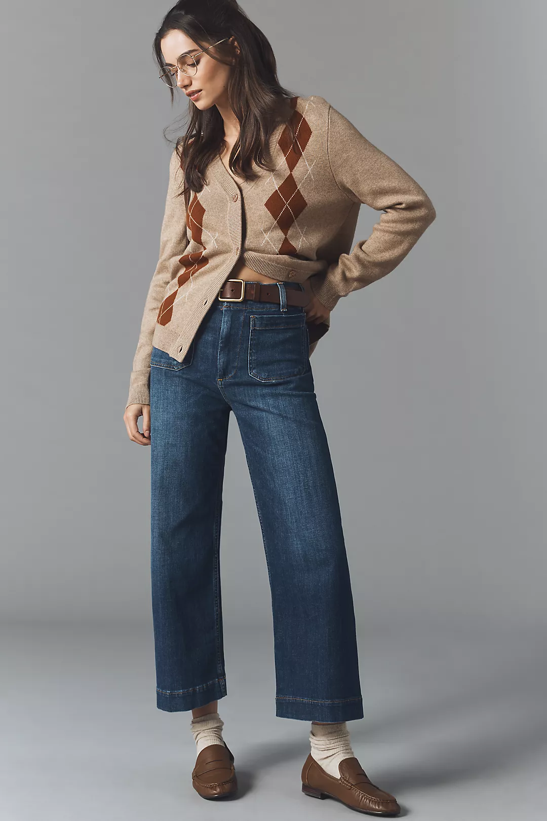 The Colette Crop Wide-Leg Jeans by Maeve