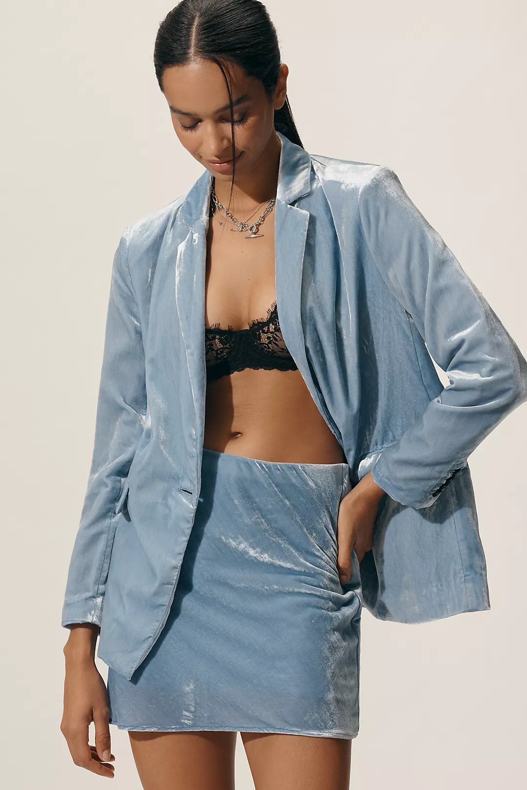 The Tilda Velvet Mini Slip Skirt