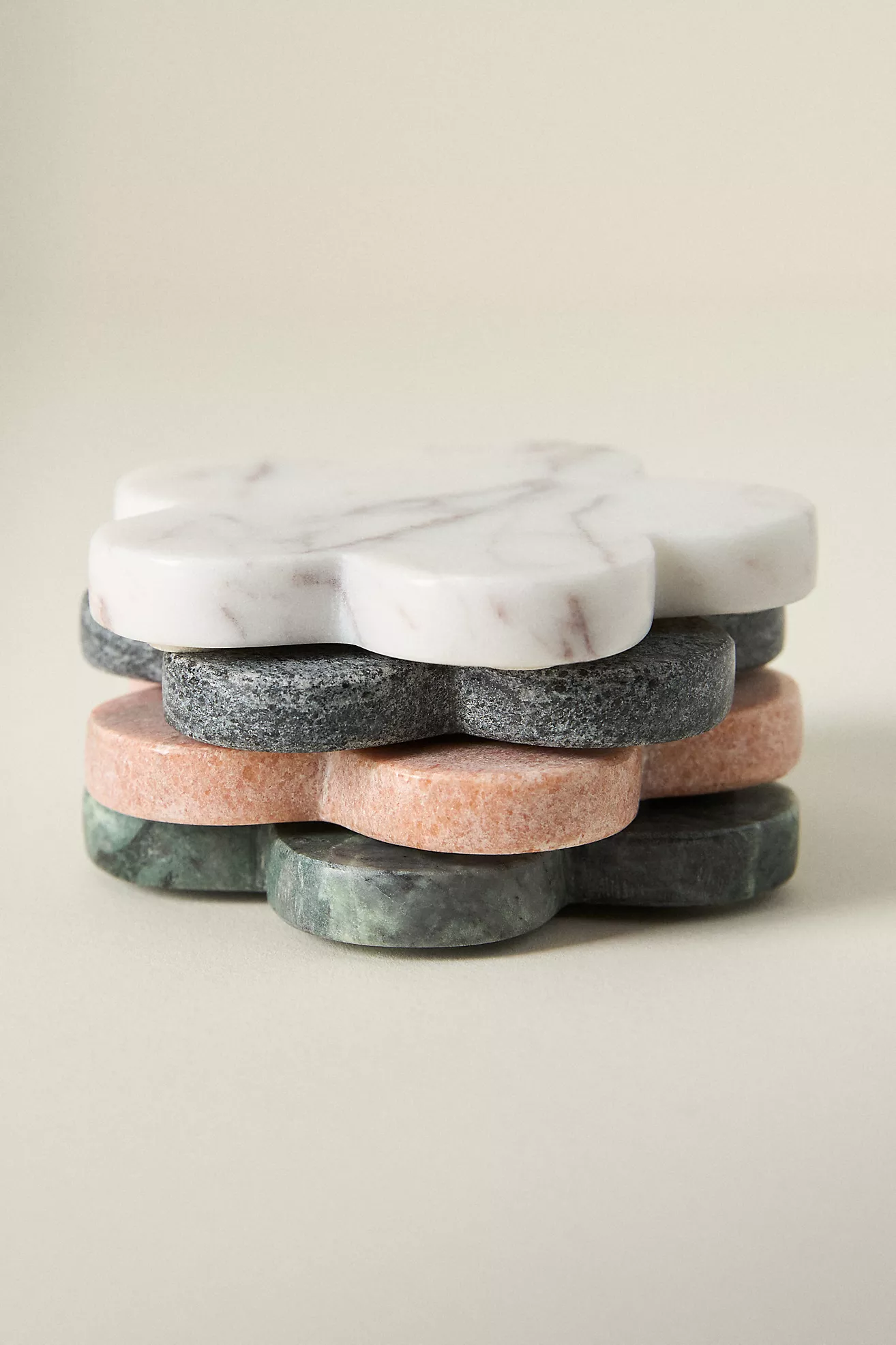 Marble Daisy Coasters, Set of 4