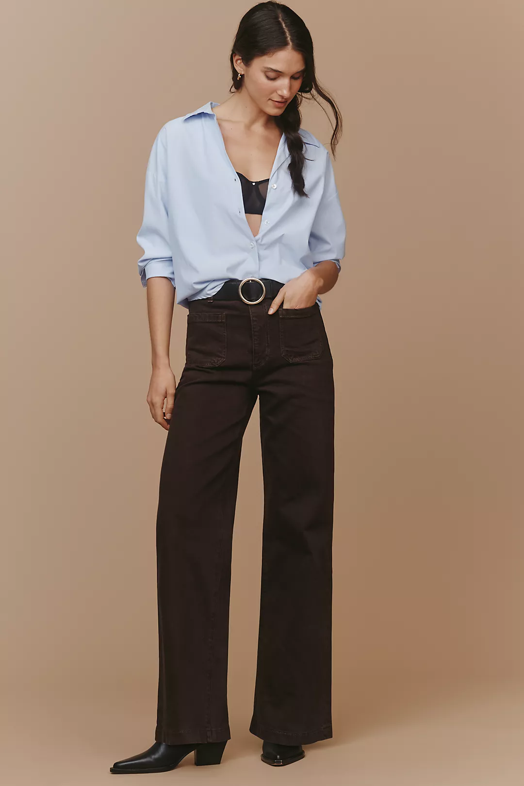 LE JEAN Virginia High-Rise Wide-Leg Jeans