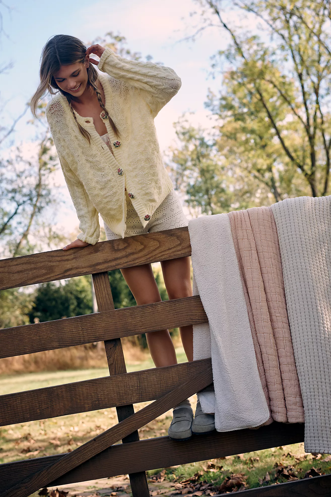 LyreBird Novelty Button Cardigan Sweater