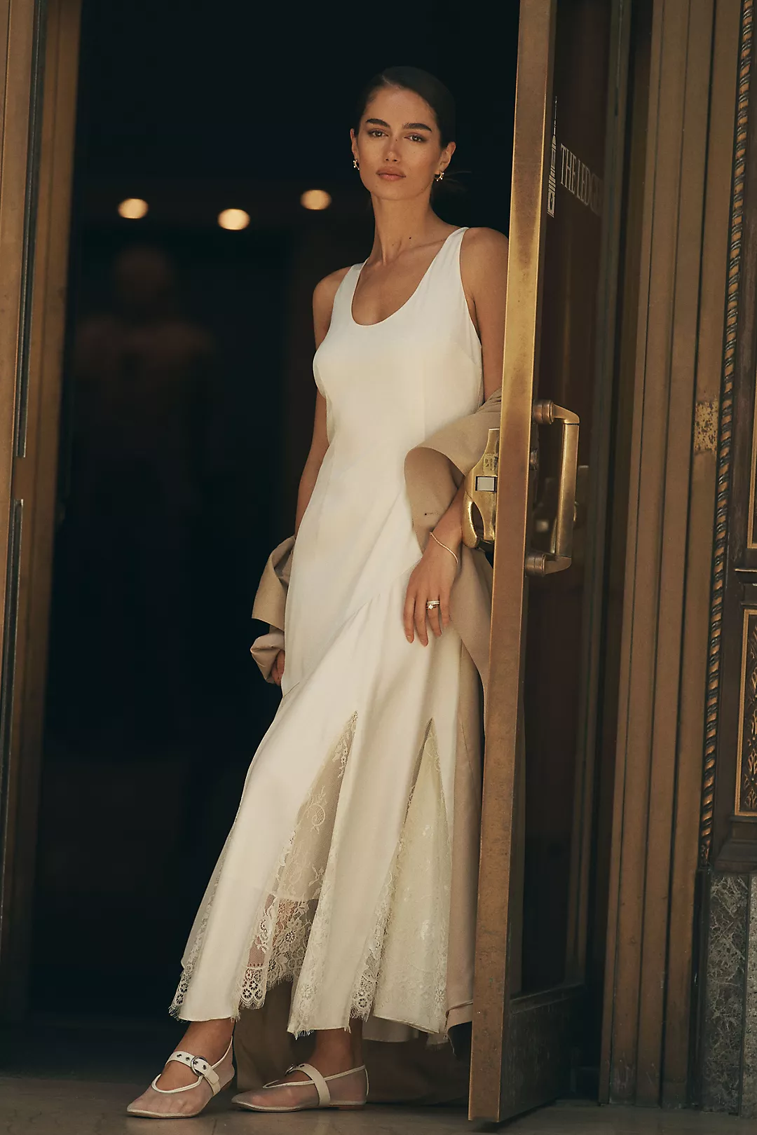 Endless Rose Mixed Lace Satin Maxi Dress