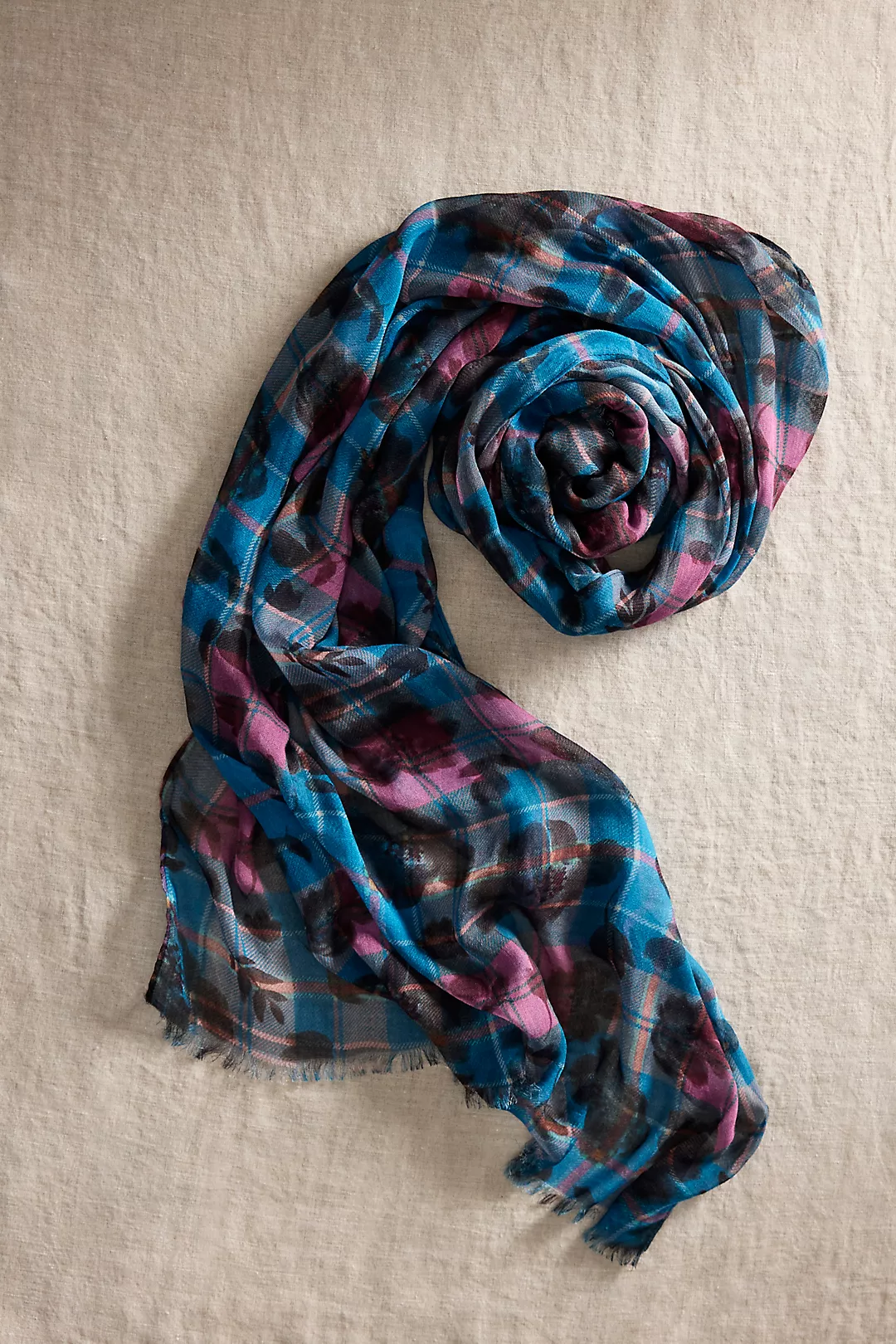 Floral Plaid Scarf