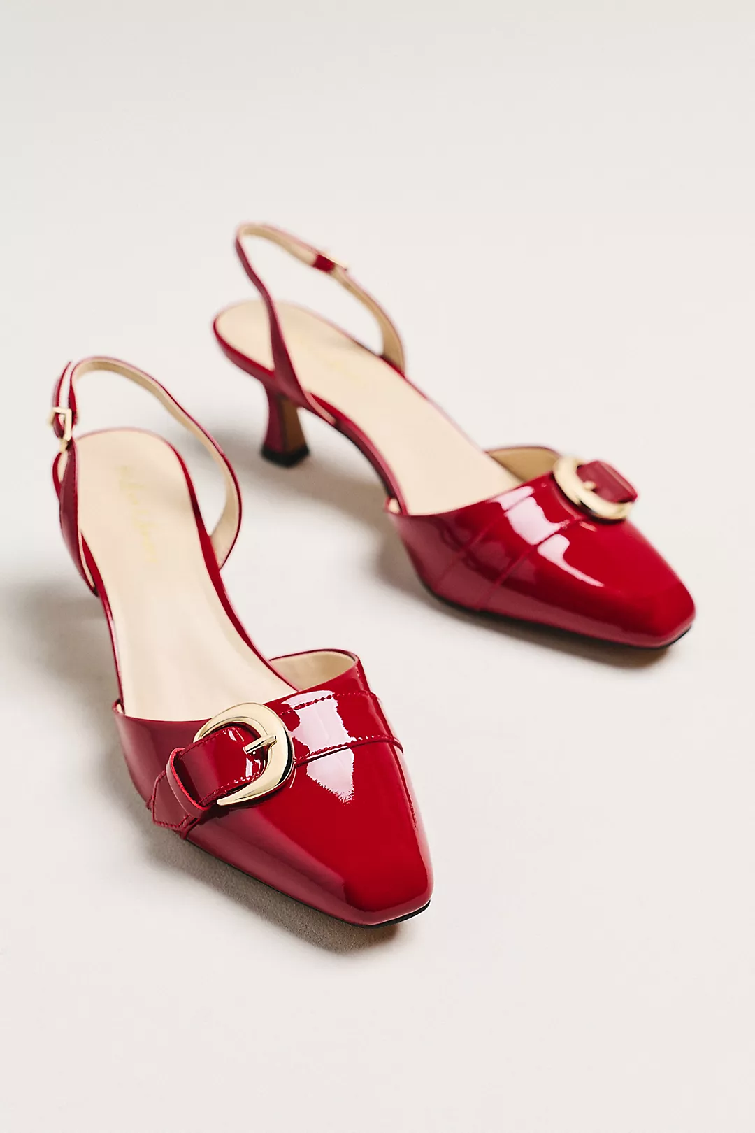 For Love & Lemons Marion Buckle Slingback Heels