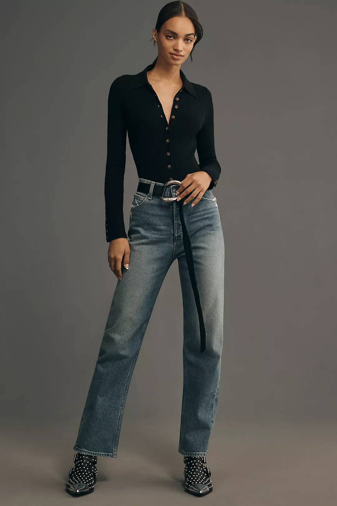 PAIGE Sawyer High-Rise Crop Straight-Leg Jeans