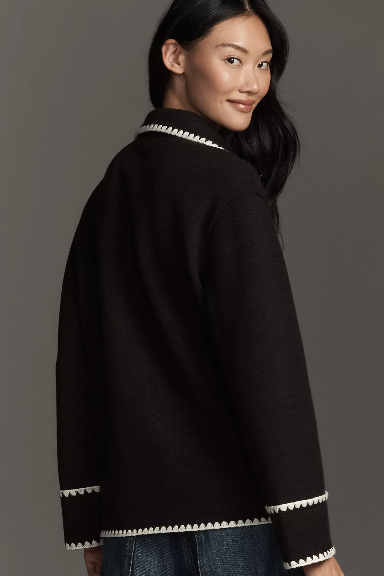 Dolan Left Coast Ponte Whipstitch Knit Blazer