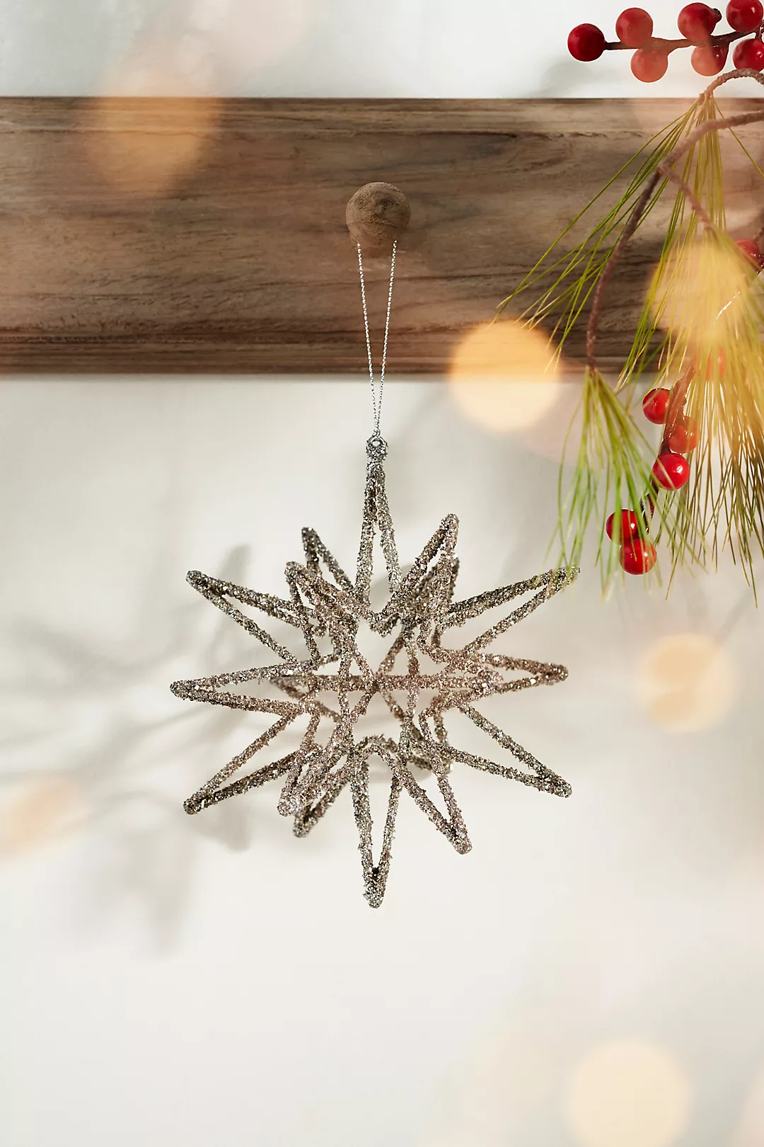 Giant Silver Glitter Star Ornament