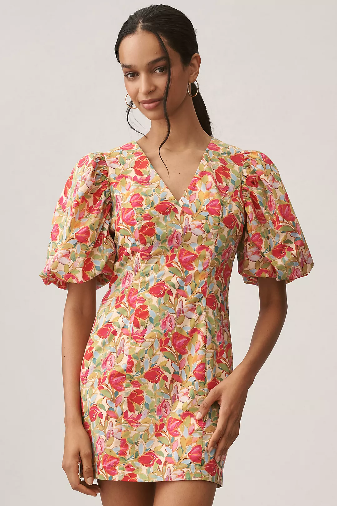 Endless Rose V-Neck Puff-Sleeve Mini Dress