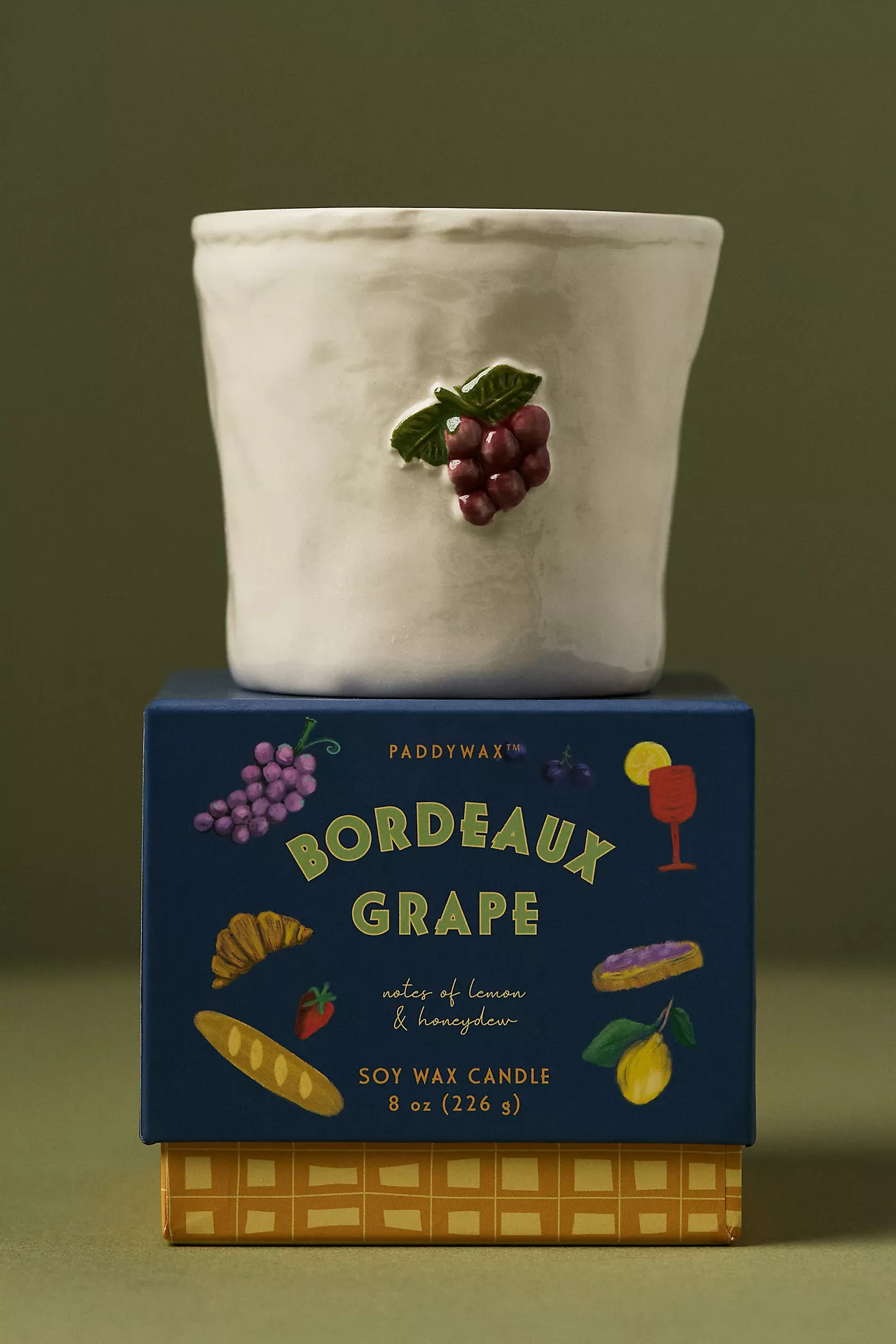 Bistro Fruity Bordeaux Grape Ceramic Candle