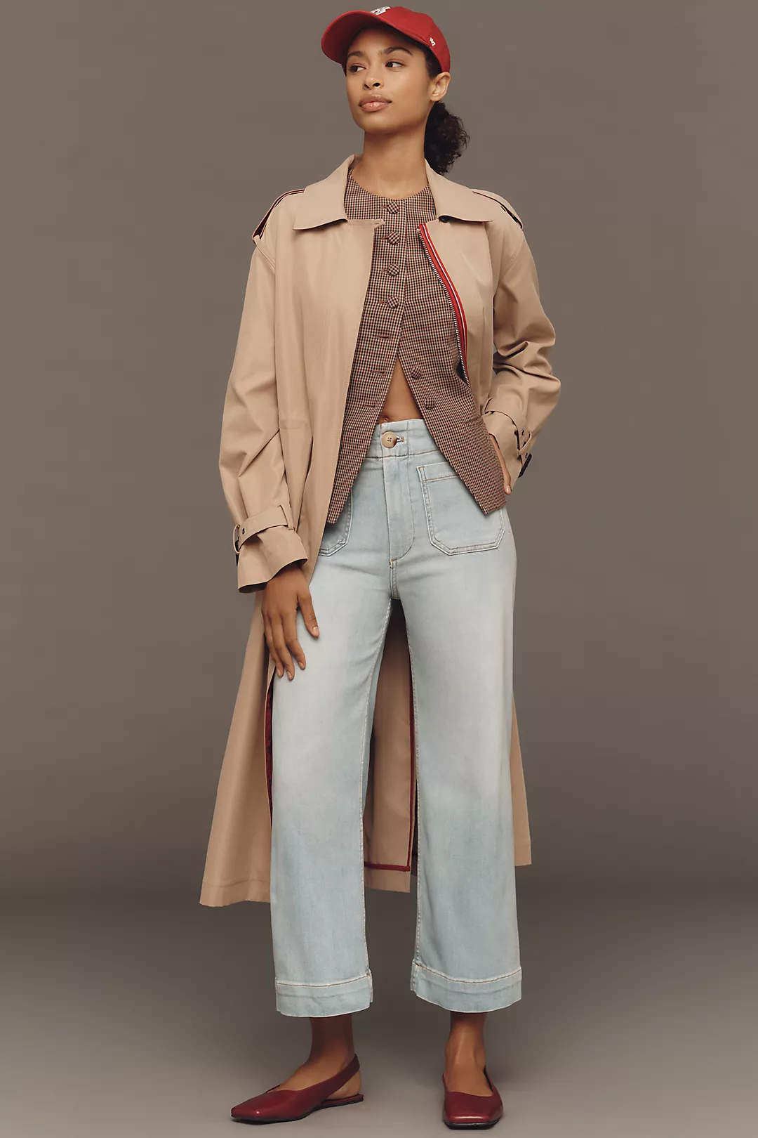 The Colette Crop High-Rise Wide-Leg Jeans by Maeve