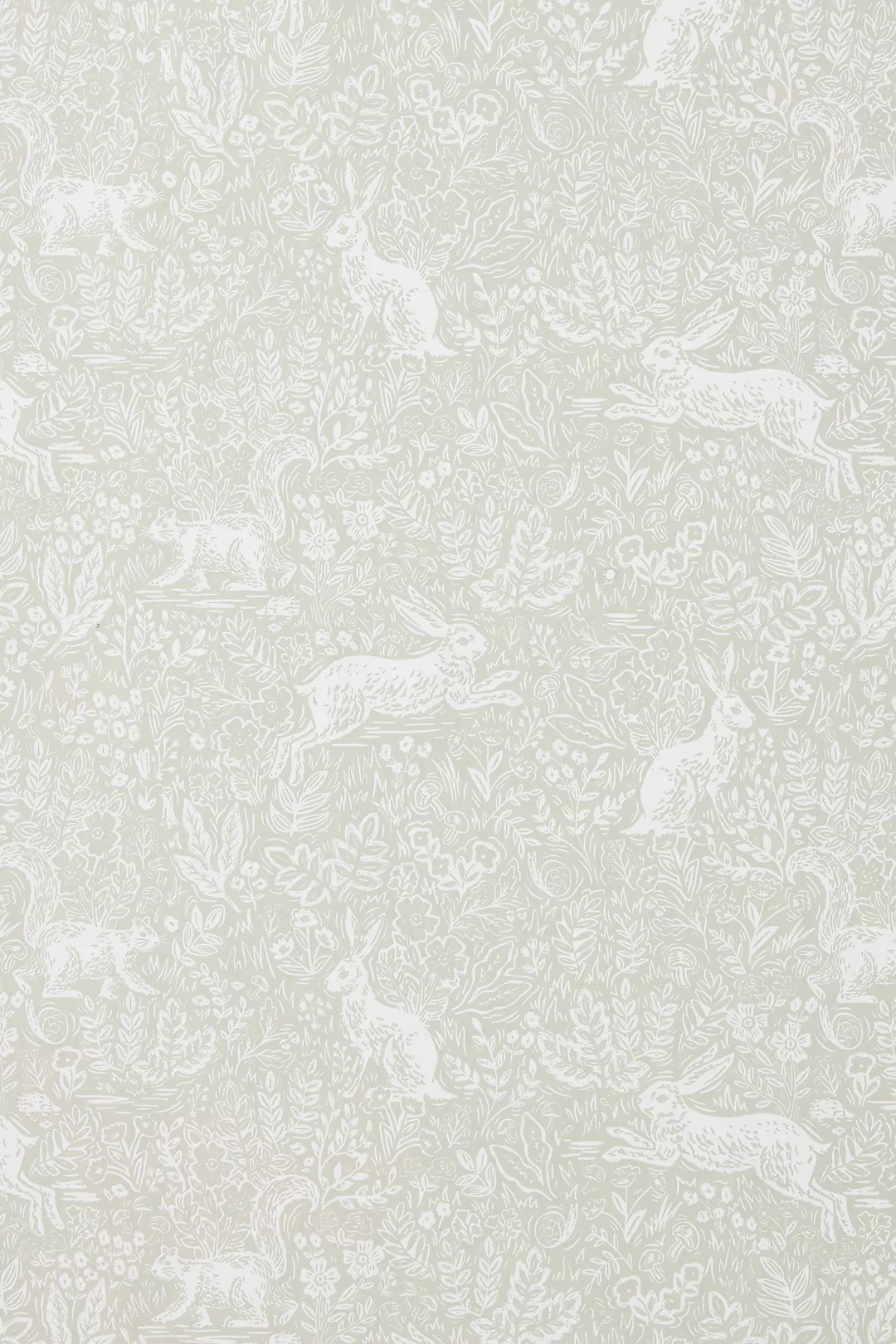 Fable Linen Rabbit Floral Wallpaper