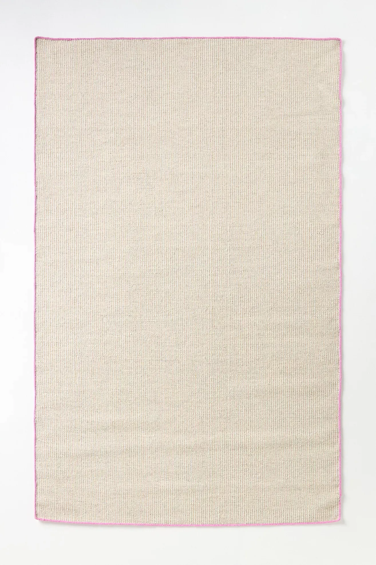 Flatwoven Wool Contrast-Stitched Binding Rug