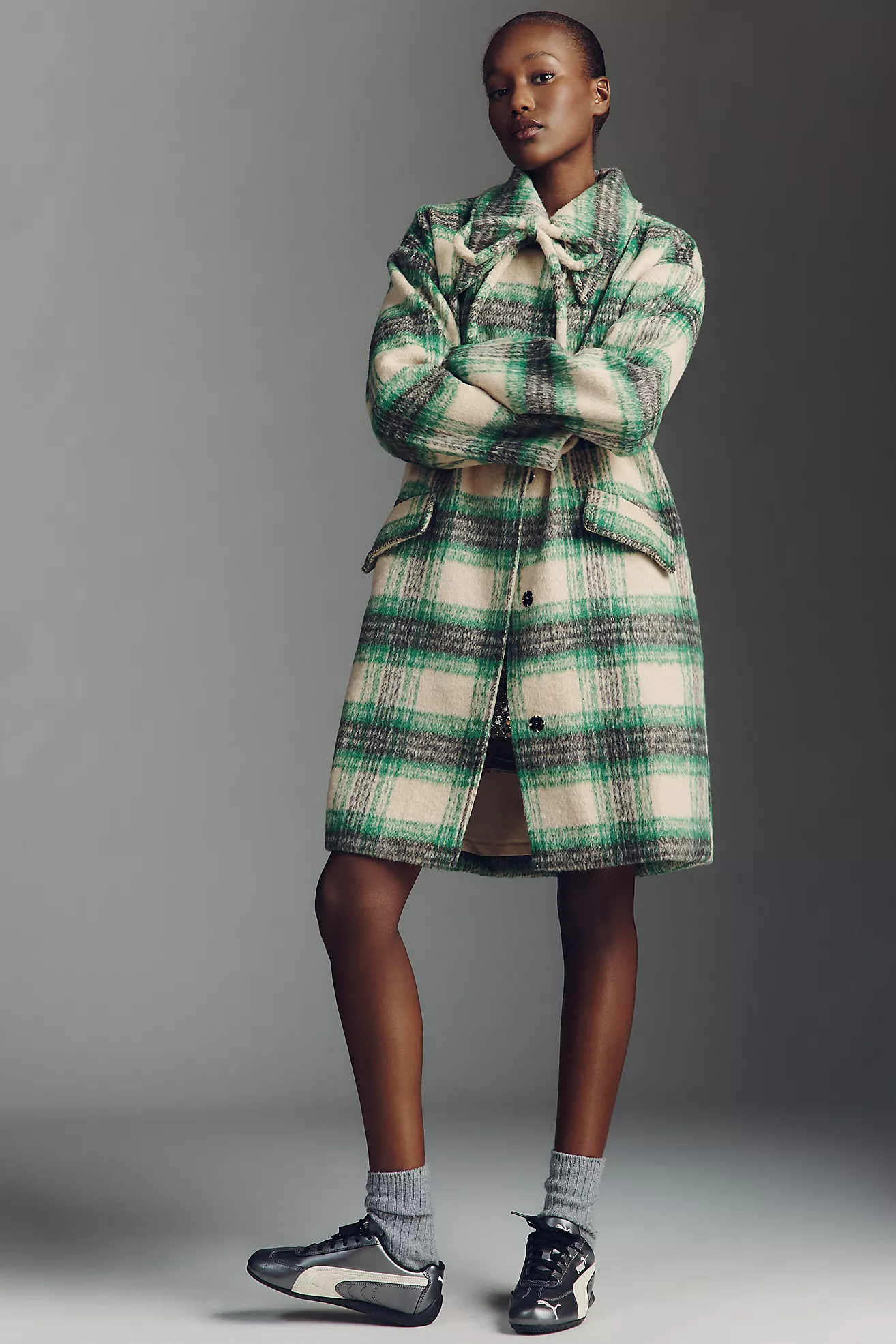 Lisa Says Gah Chelsea Plaid Coat