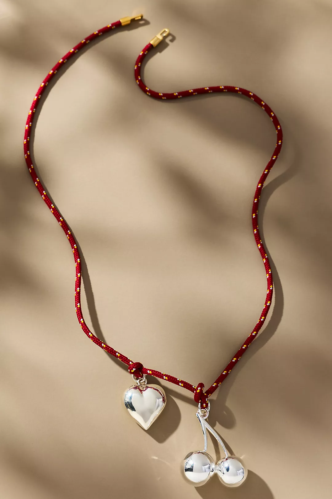 Timeless Pearly Cherry Heart Charm Necklace