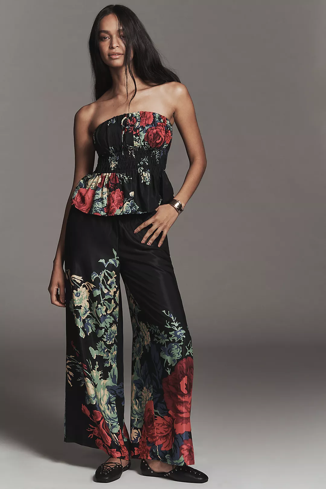 The Somerset Silky Printed Wide-Leg Pull-On Pants