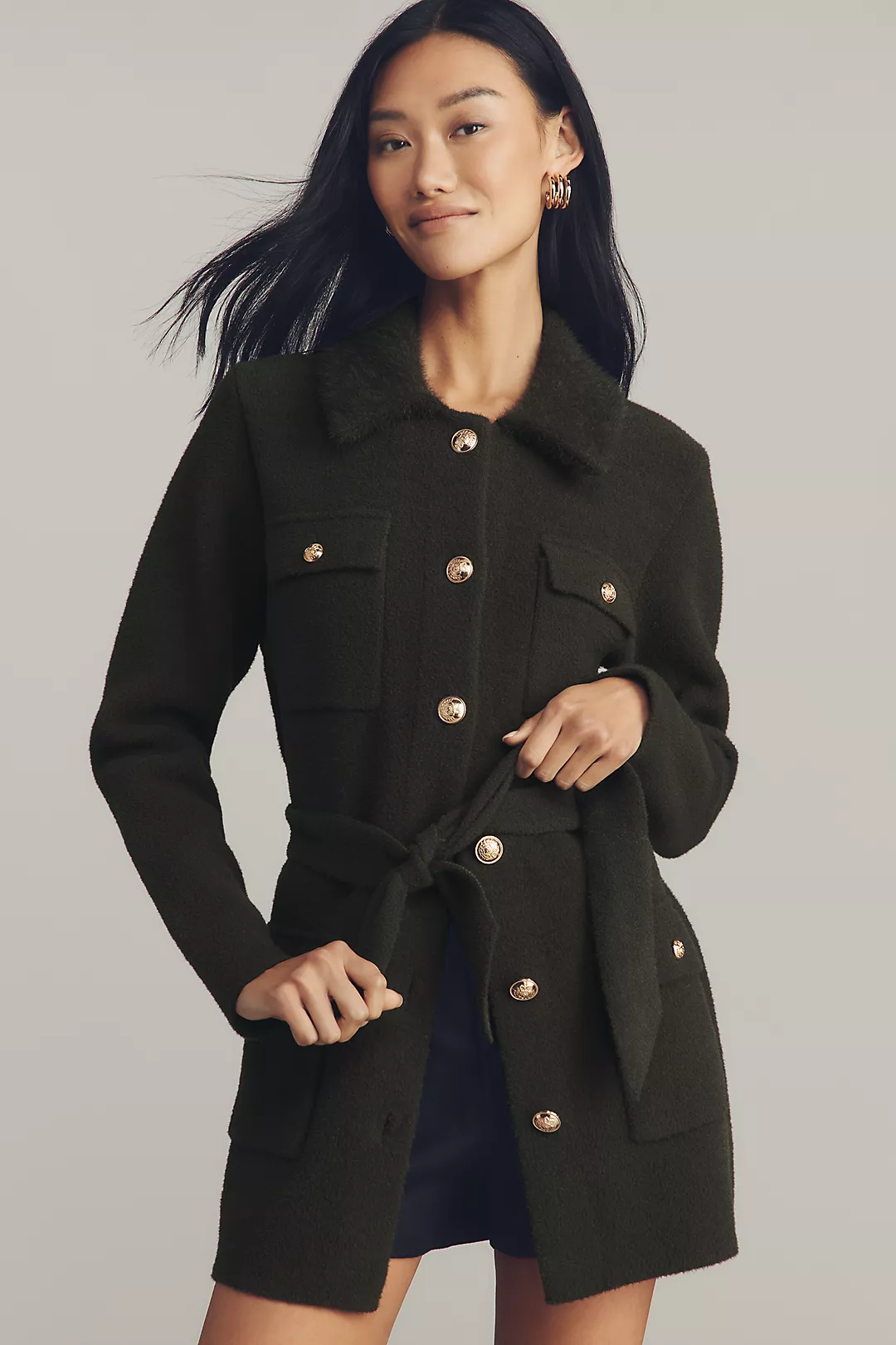 NVLT Button-Front Knit Jacket