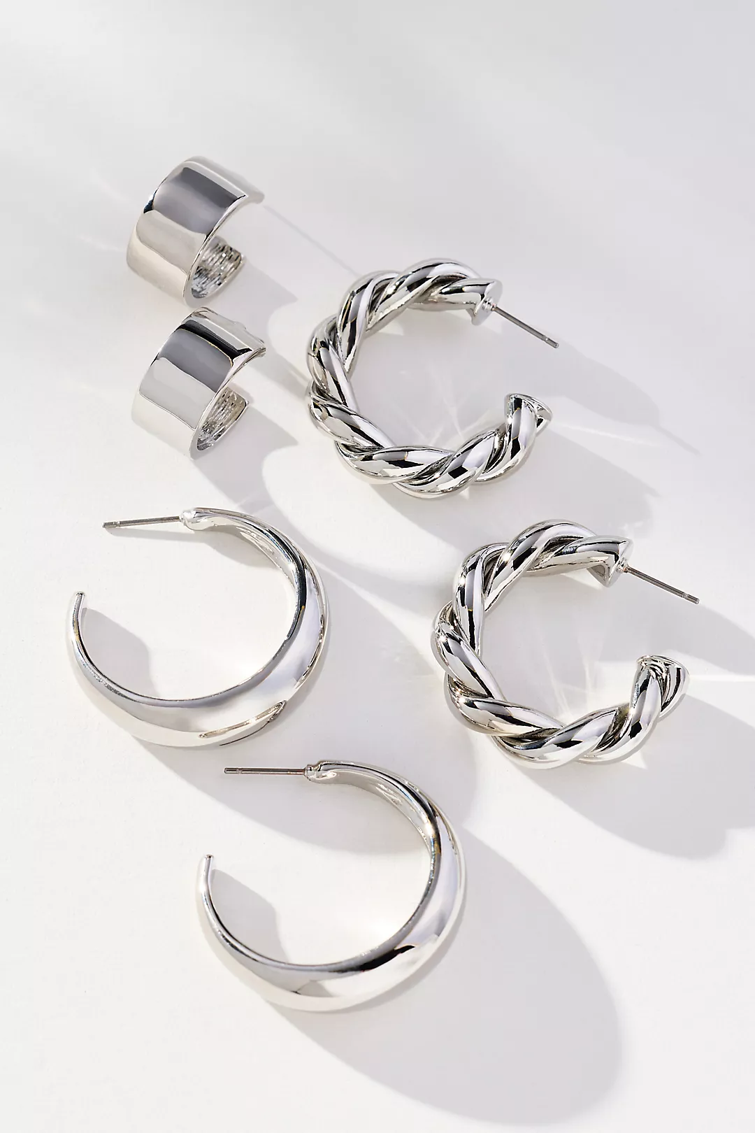 Shaped Hoop Earrings, Set of 3