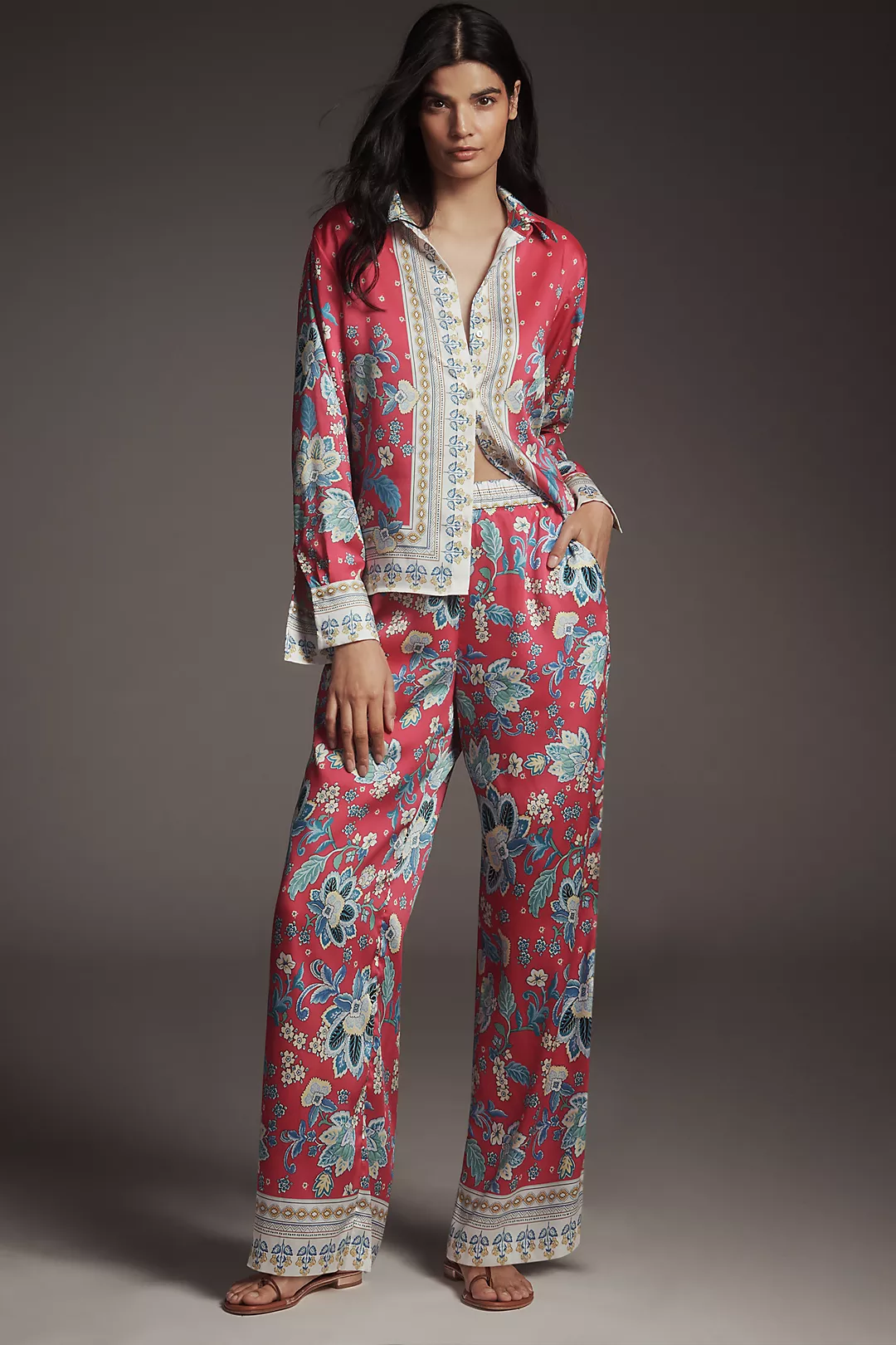 Maeve Printed Pull-On Pants