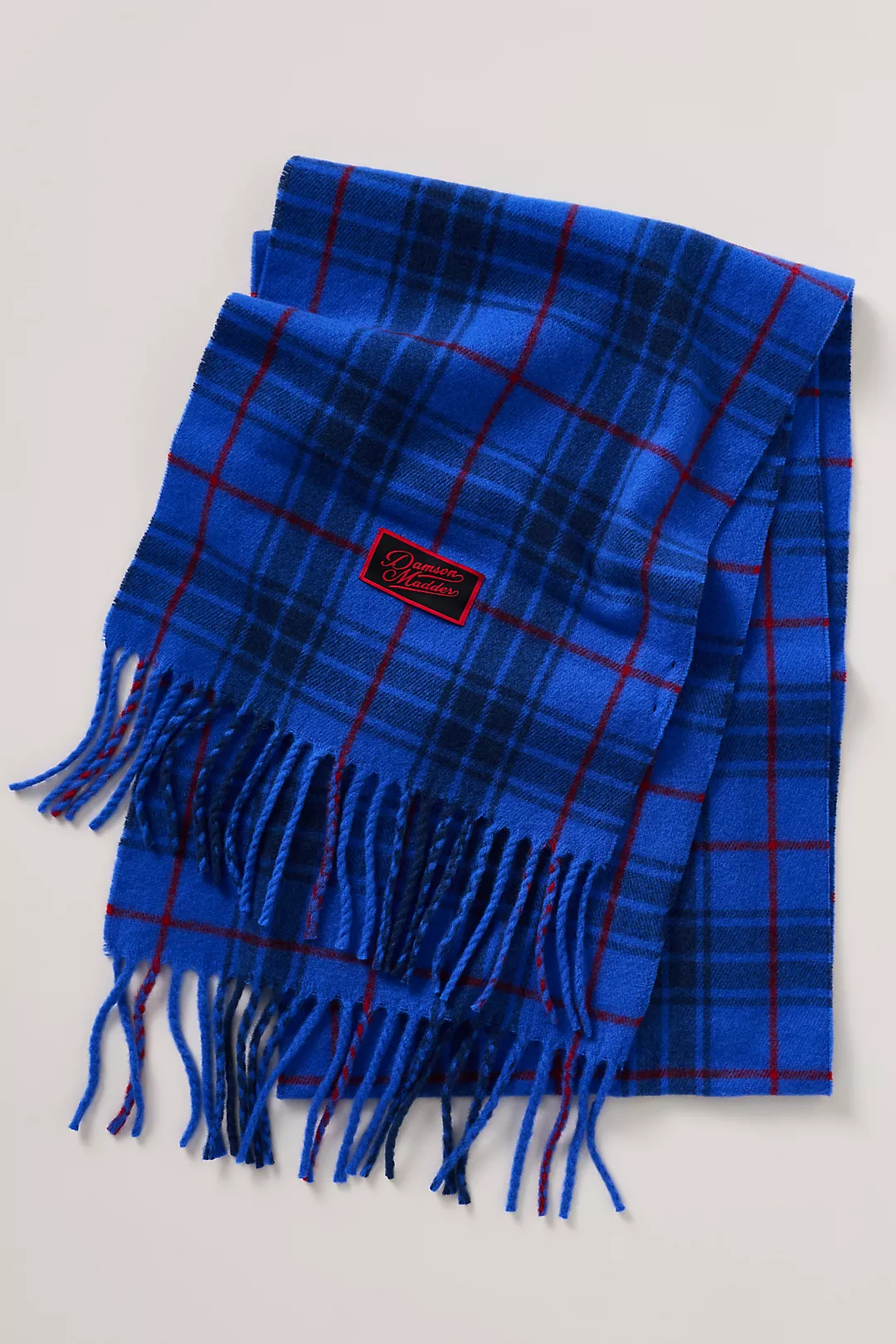Damson Madder Plaid Fringe Scarf