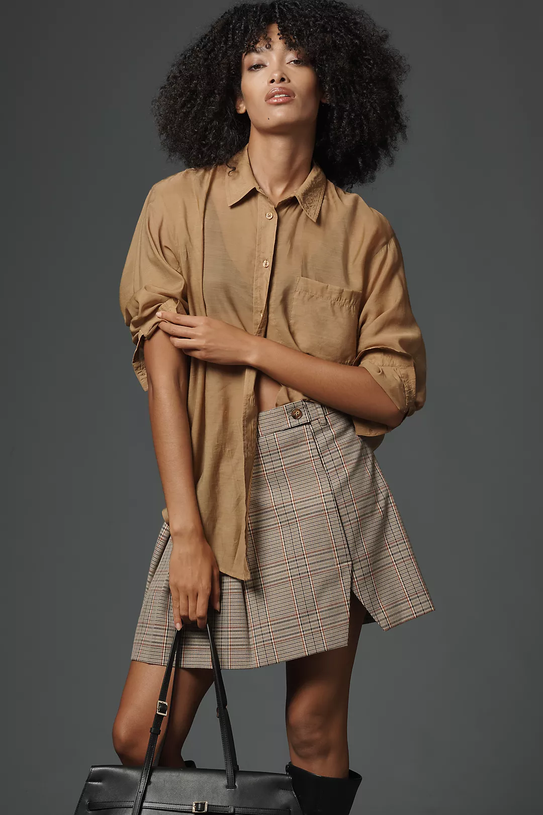 Walter Baker Sia Pleated Wrap Mini Skirt