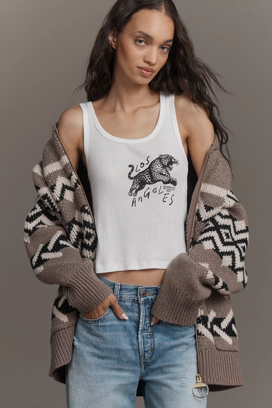 The Laundry Room LA Cats Ribbed Tank Top