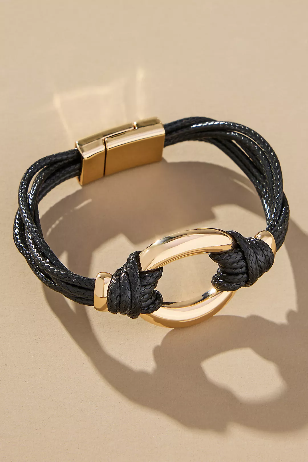Faux-Leather Knot Hardware Bracelet