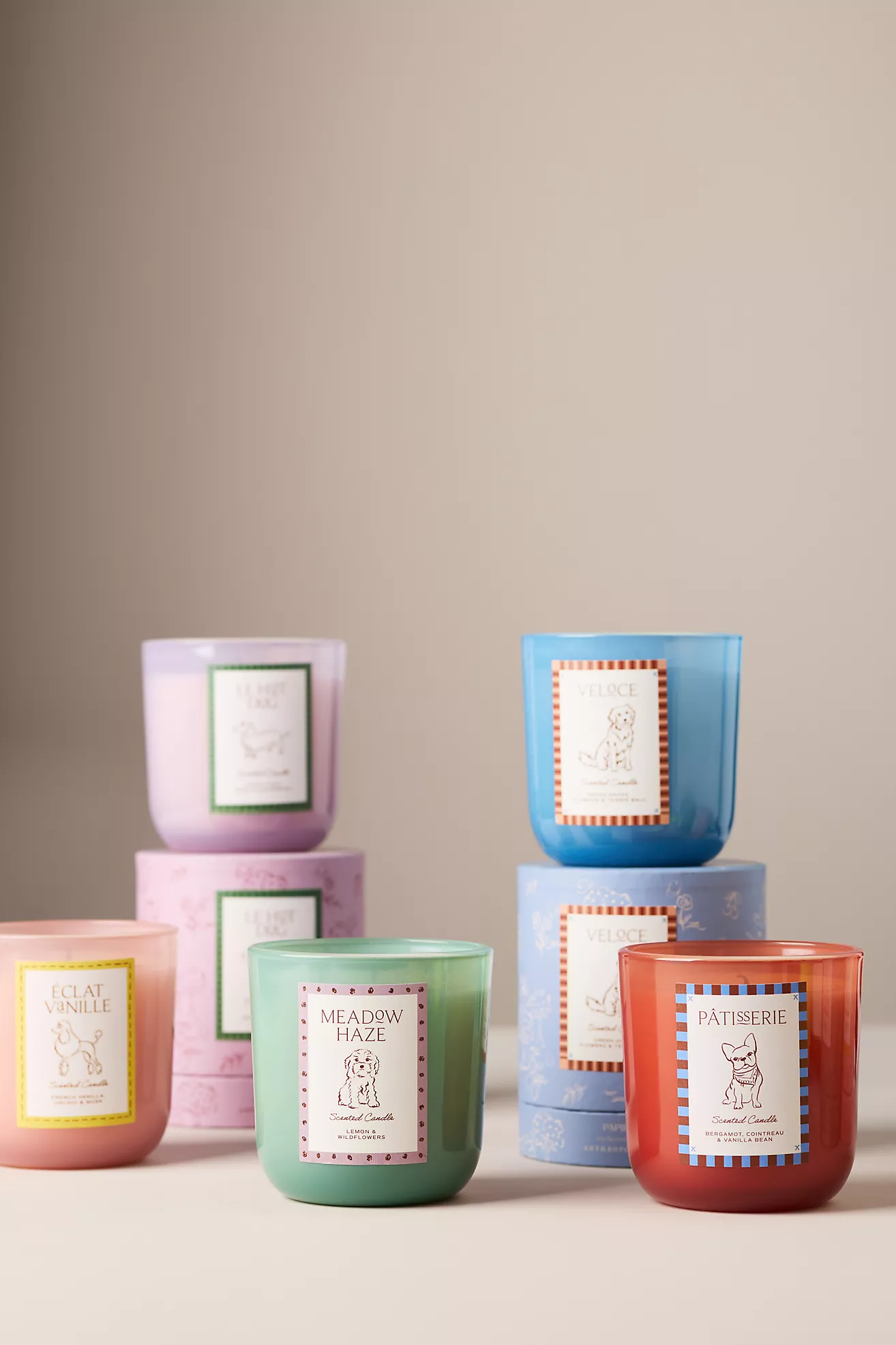 Papier x Anthropologie Fresh Meadow Haze Doodle Glass Candle