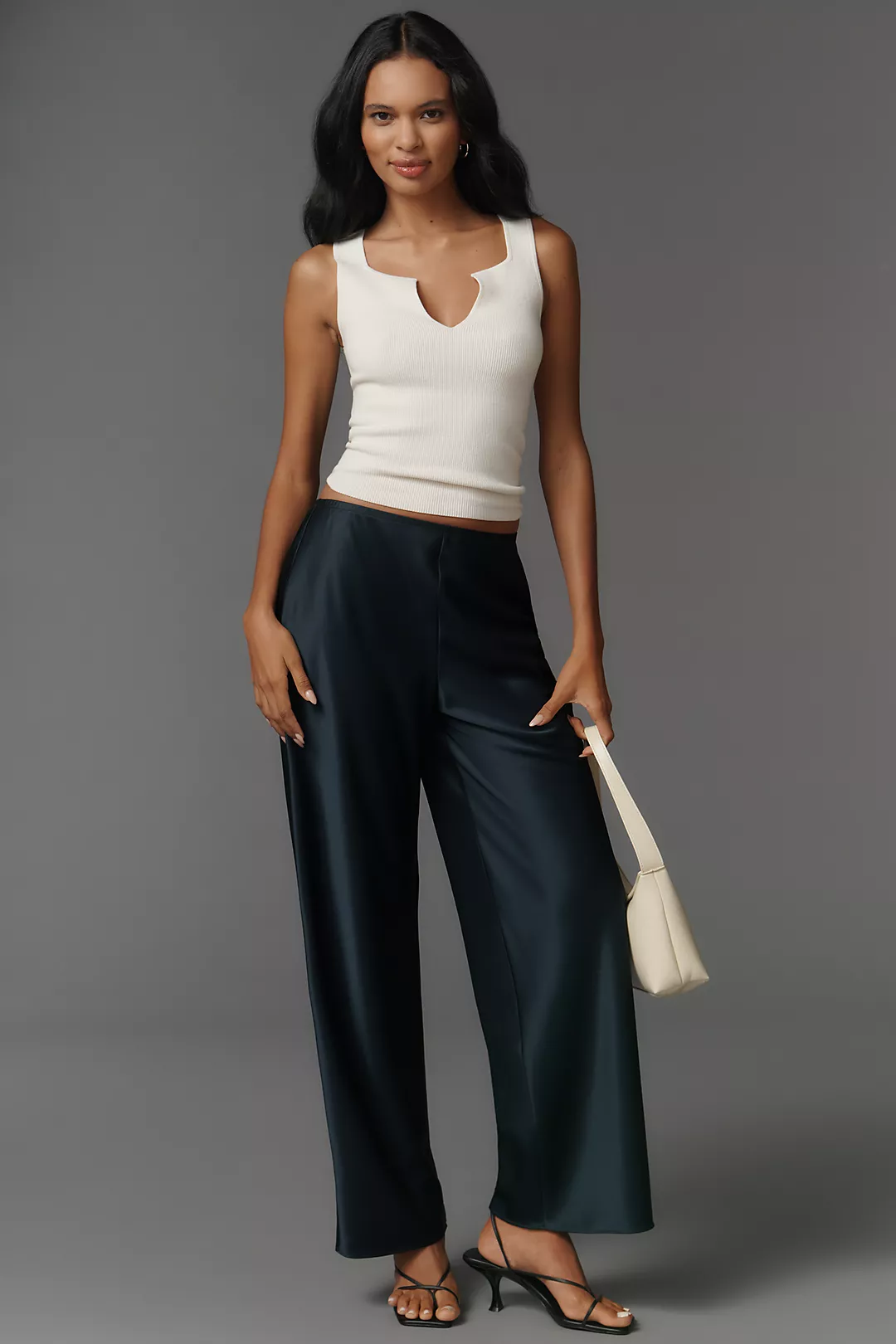 Reformation Gale Satin Mid-Rise Bias Pants