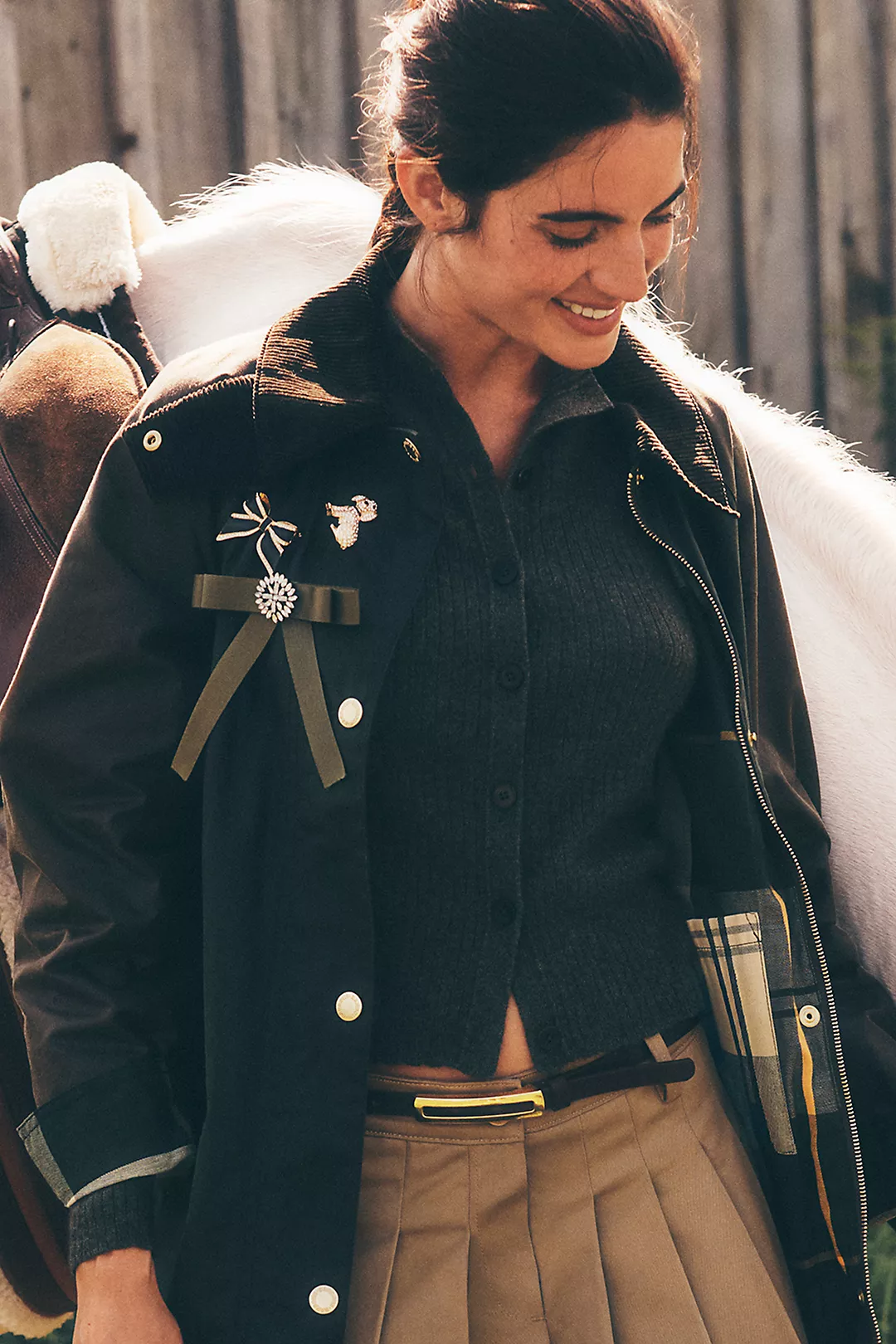 Rhinestone Bow Brooch