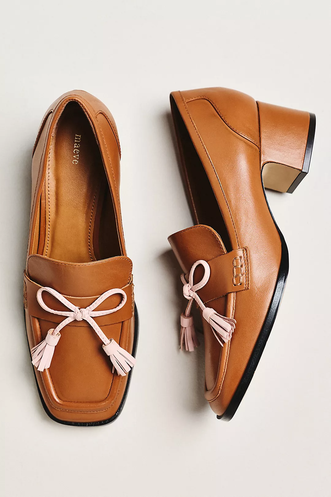 Maeve Bow Detail Loafer Heels