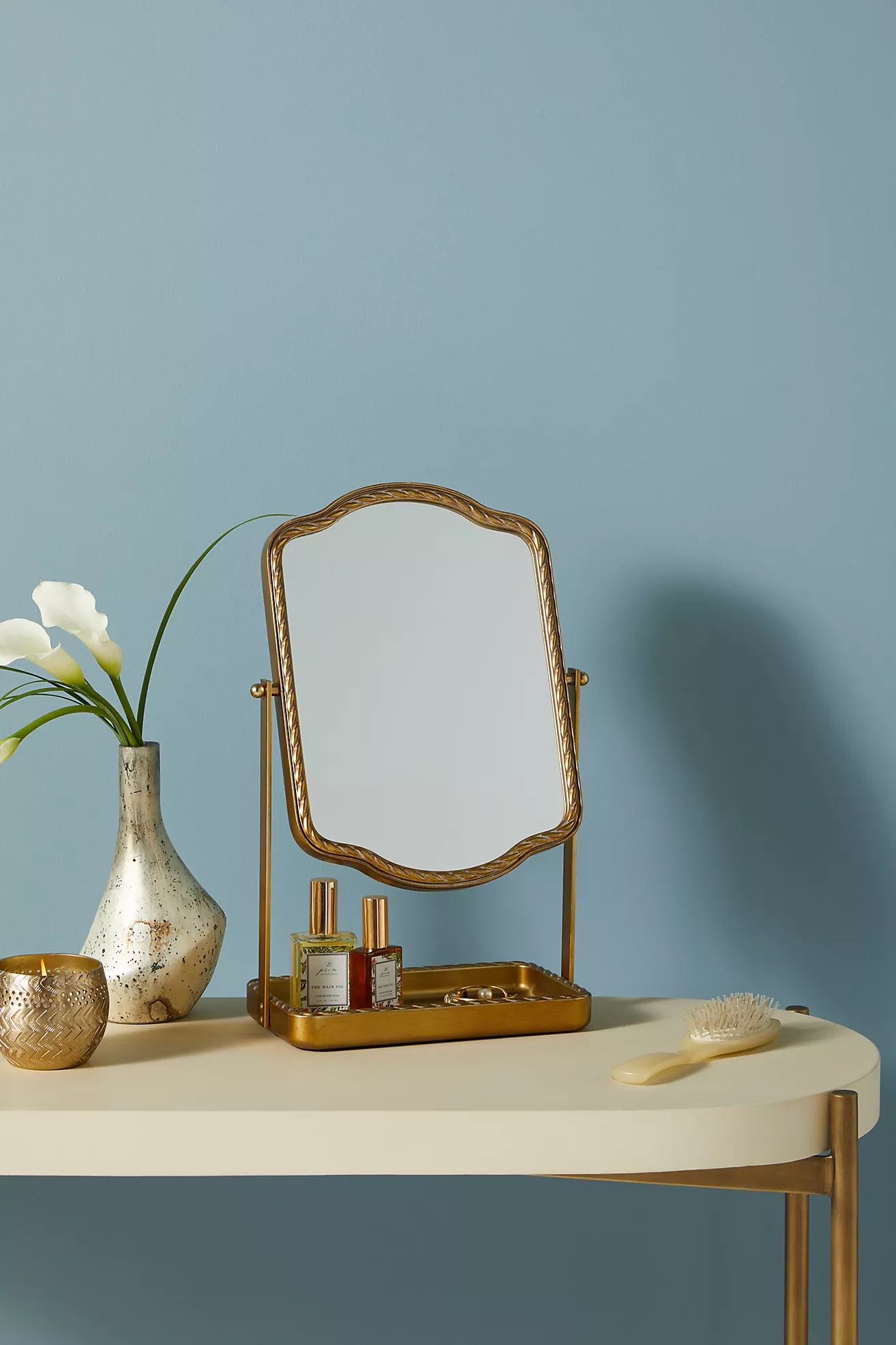 Brodie Twisted Metal Tabletop Vanity Mirror