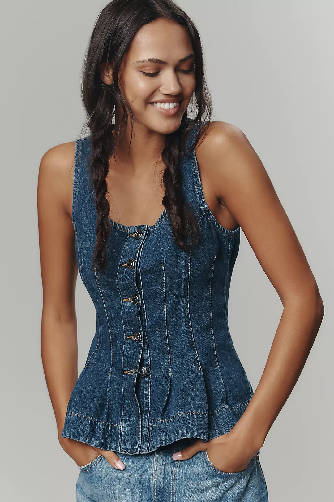 ALIGNE Valentina Denim Sleeveless Top
