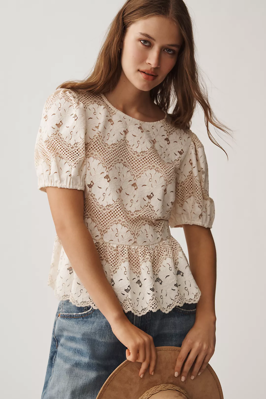 Dolan Left Coast Printed Peplum Top