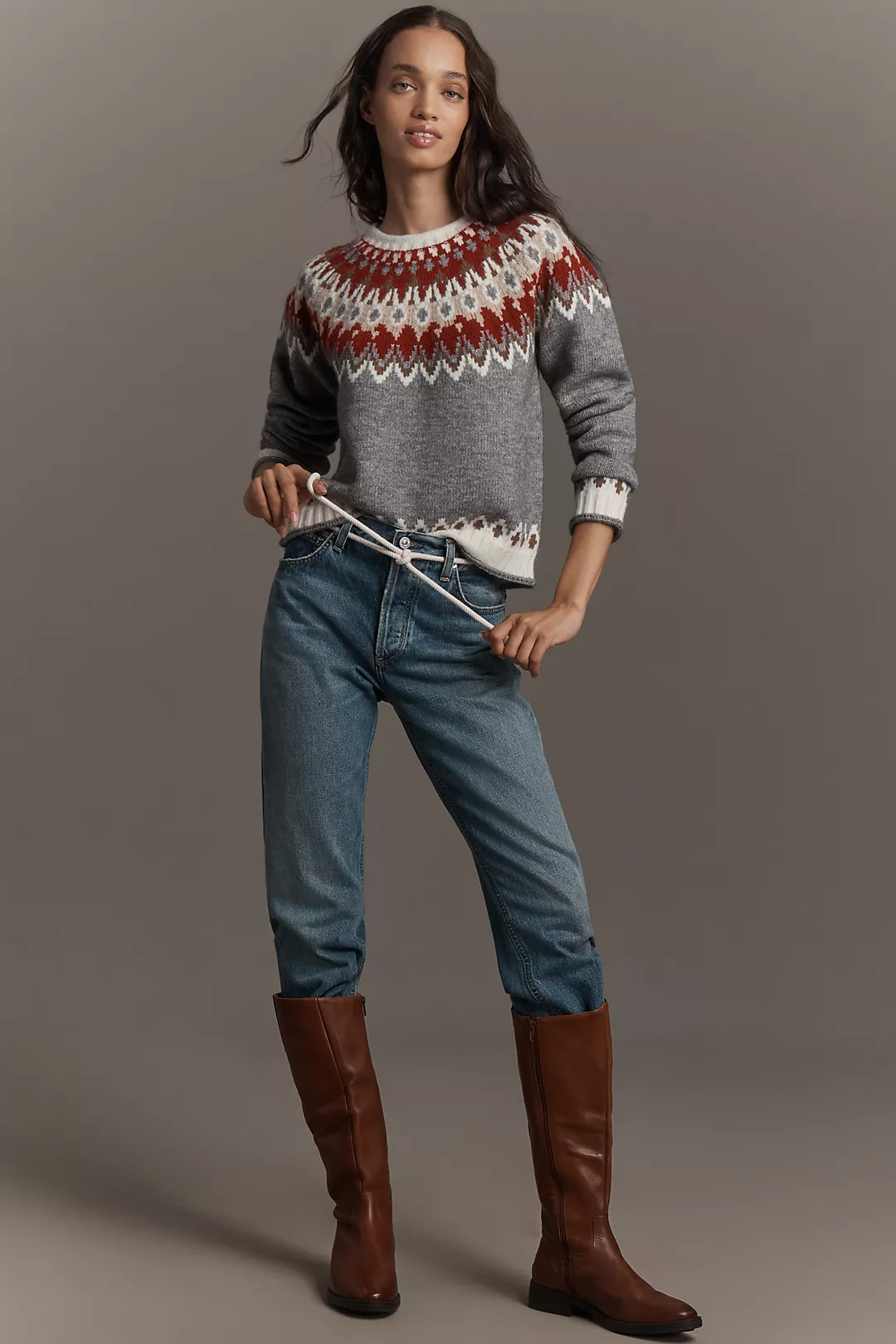 Hunter Crew-Neck Jacquard Sweater