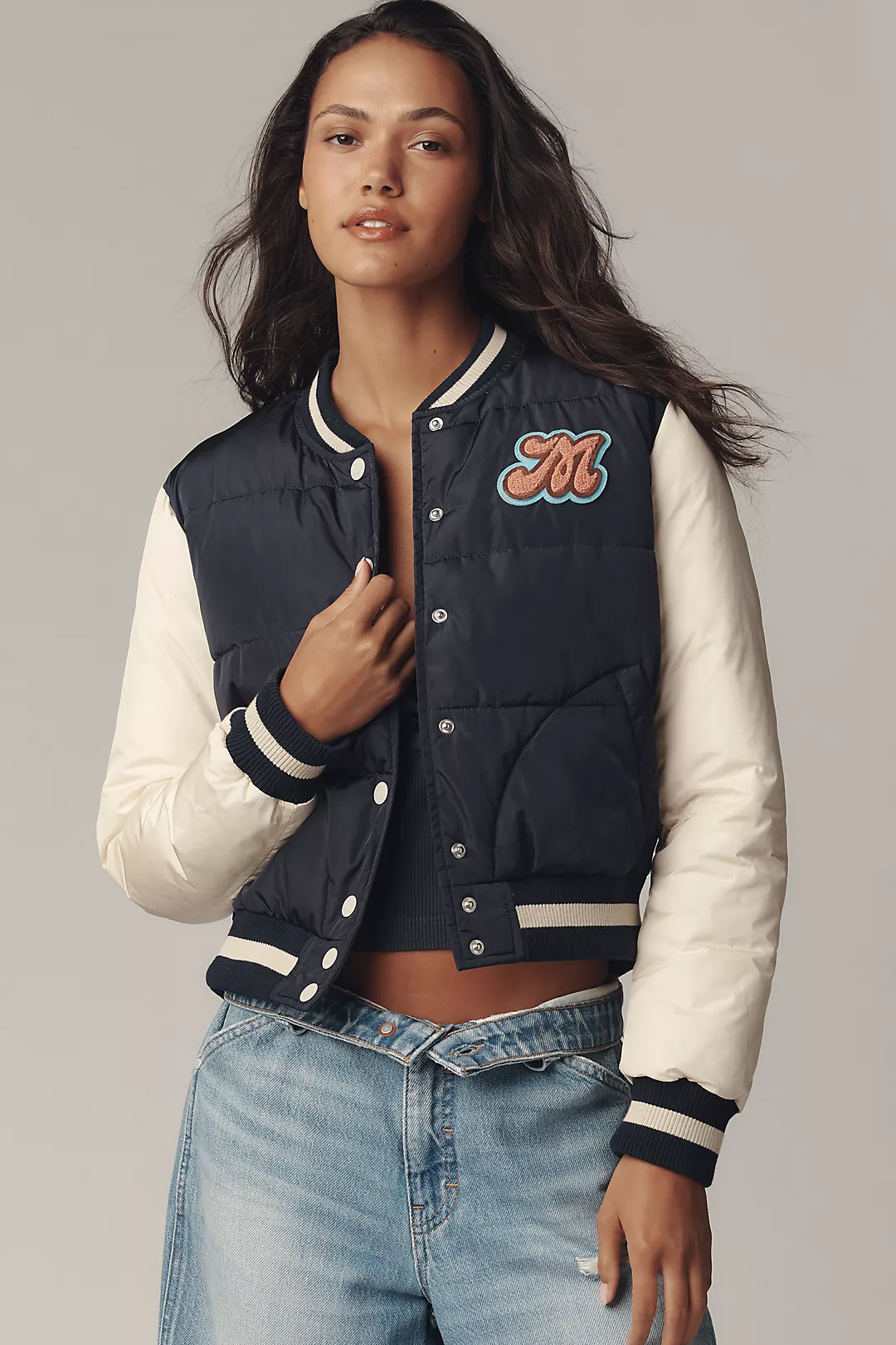 MOTHER Pillow Talk Letterman Jacket