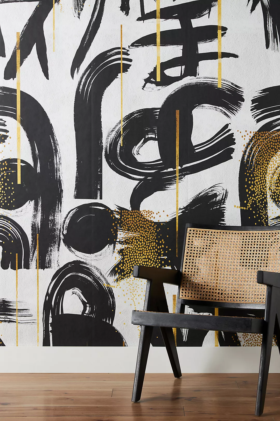 MINDTHEGAP Gestural Abstraction Geometric White Wallpaper