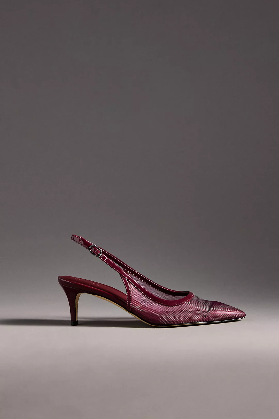 By Anthropologie Mesh Slingback Kitten Heels