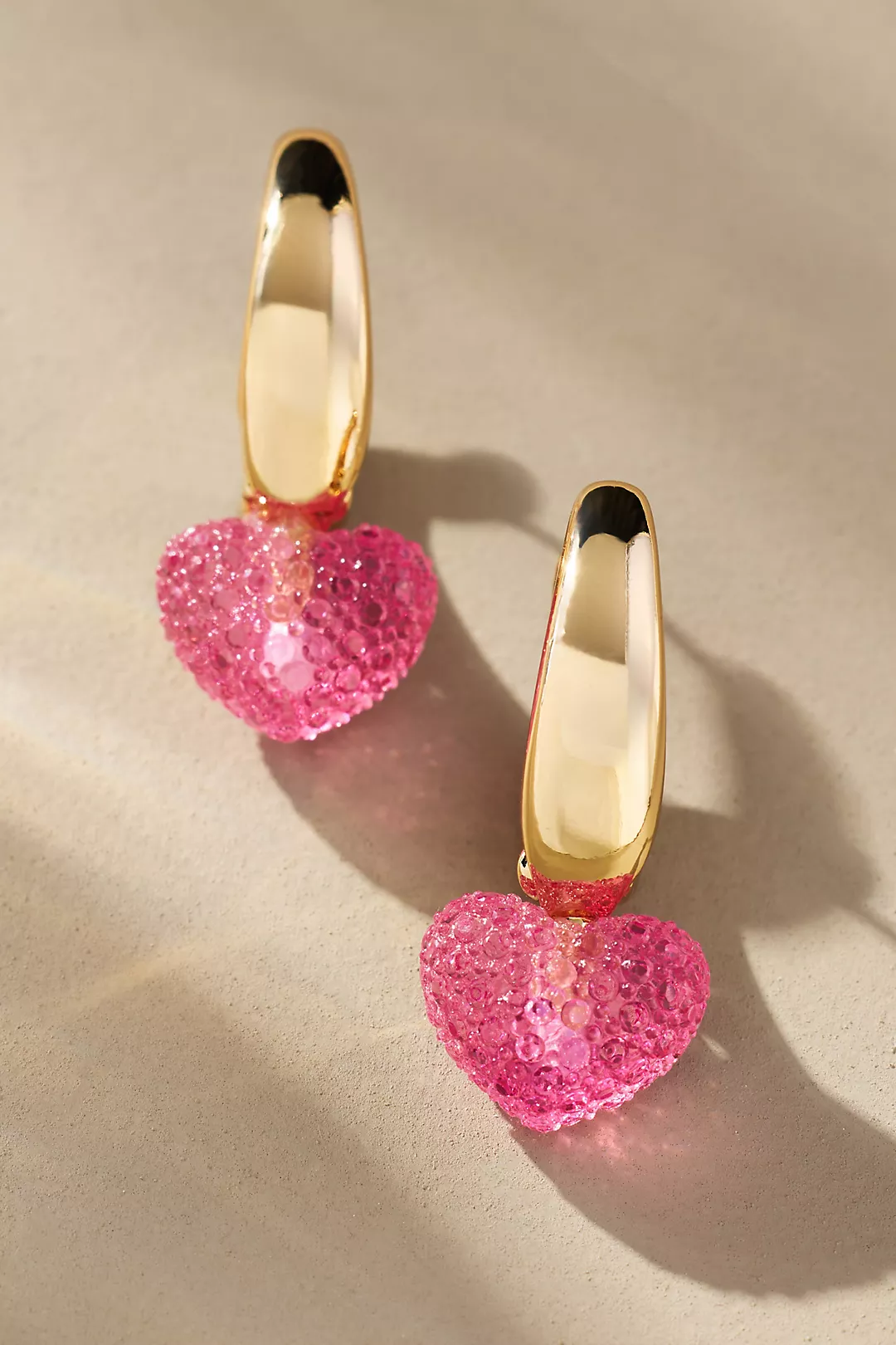 By Anthropologie Heart Hoop Earrings