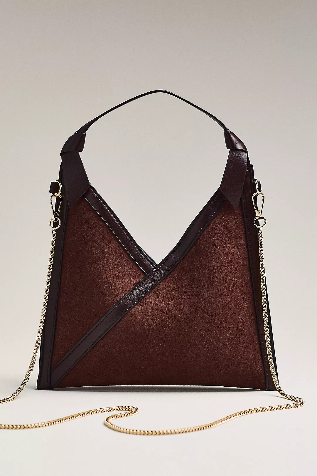 Mali + Lili Madeline Faux-Suede Triangular Mini Crossbody Bag
