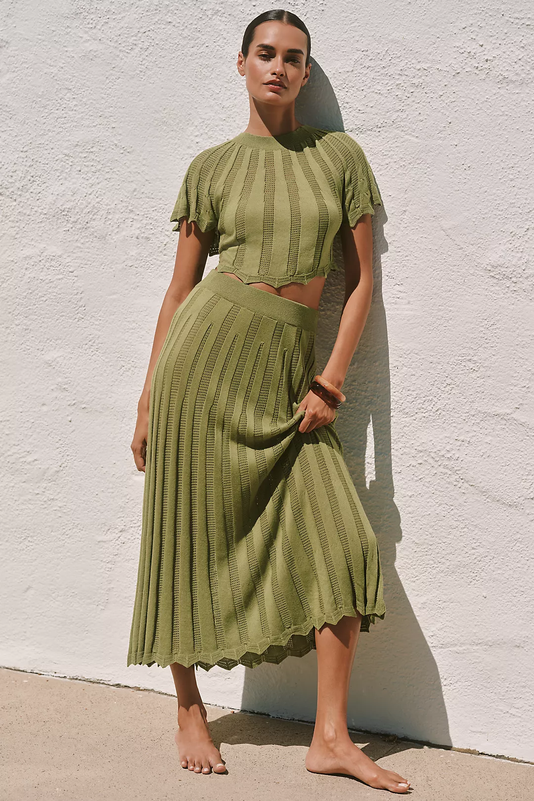 Celandine Sunray Knit Midi Skirt