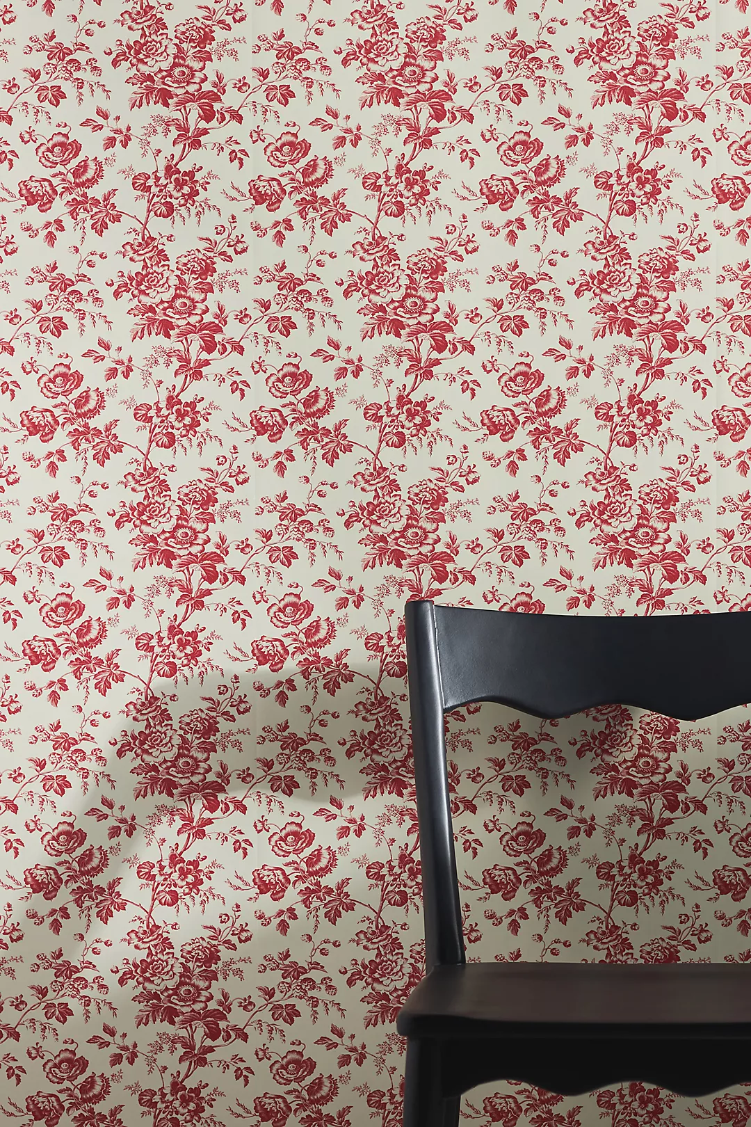 Anemone Toile French Red Toile Wallpaper