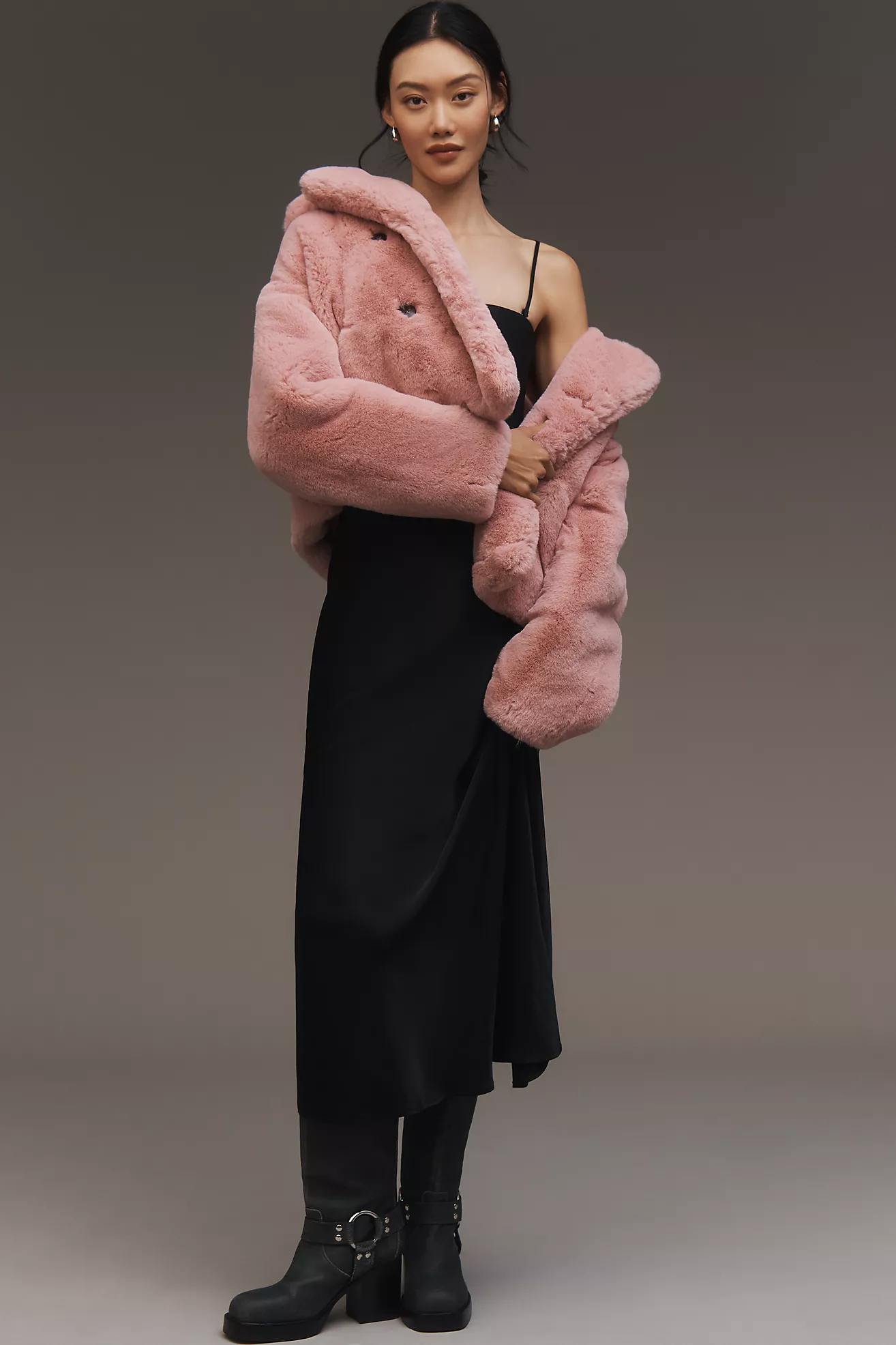 Noize Loretta Faux Fur Crop Jacket