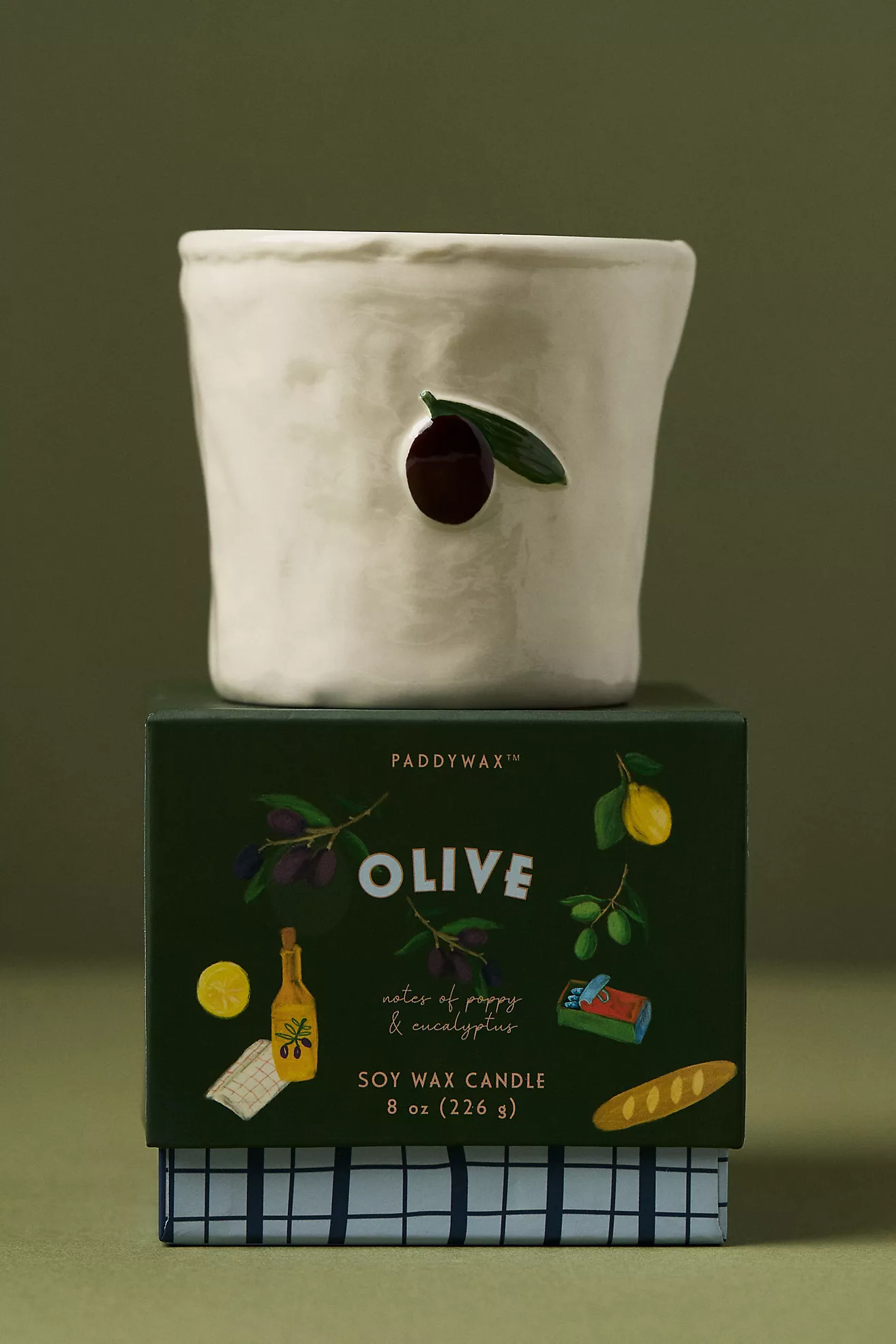 Bistro Fresh Olive Ceramic Candle