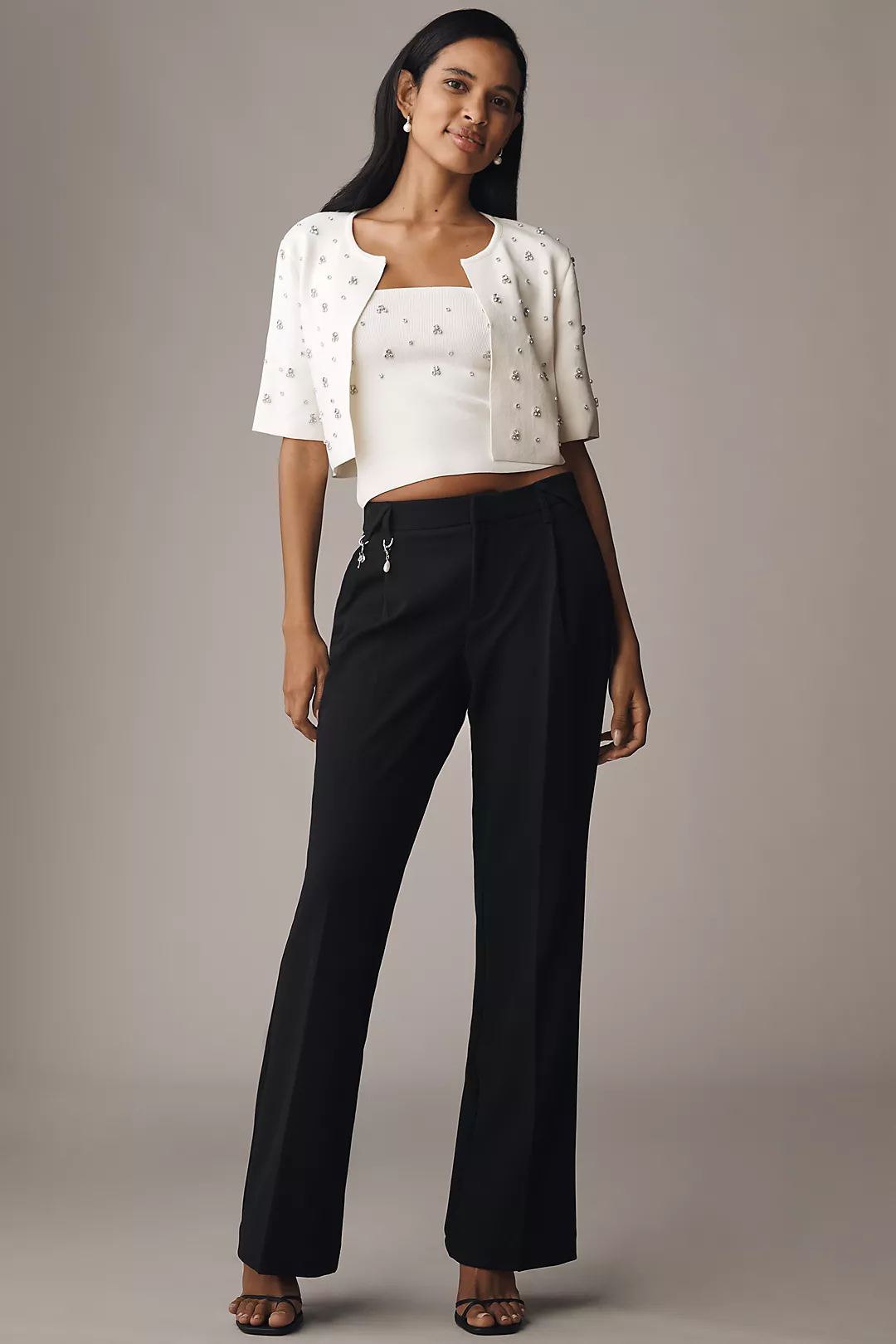Maeve Slim Flare Trouser Pants