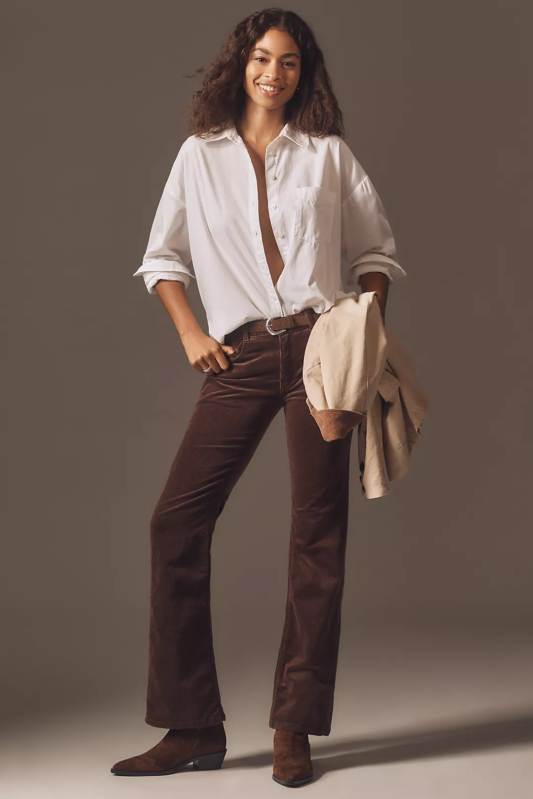 Pilcro Low-Rise Corduroy Flare Jeans